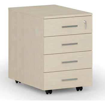 Zásuvkový kontejner B2B Partner Kancelářský mobilní kontejner PRIMO WOOD, 4 zásuvky, bříza