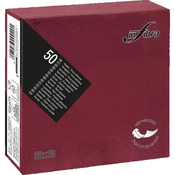 Papírový ubrousek Celtex Papírové ubrousky INFIBRA New Soft-touch 2vrstvy 33x33cm bordó - 50ks