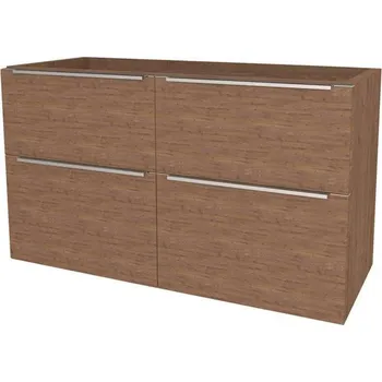 Kotel Mereo - CN593SORP1 - Mailo, koupelnová skříňka 121 cm, chrom madlo, Multidecor, Ořech Predazzo