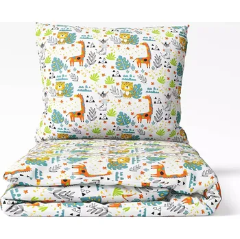 Povlečení Dětské bavlněné povlečení - malované safari - do postýlky 90x140+40x60