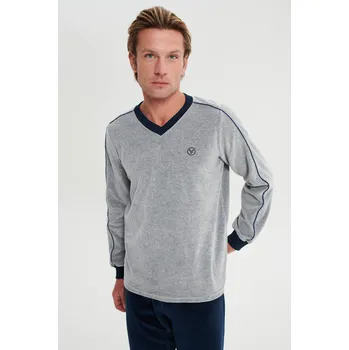 Pánské pyžamo Vamp - Pyžamo s dlouhým rukávem 19754 - Vamp smoke melange M