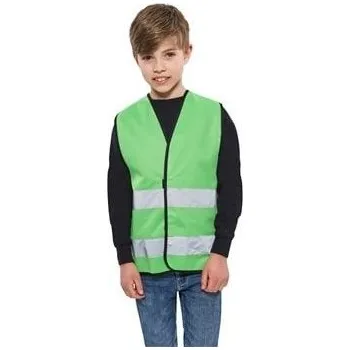 Cyklistická vesta Zelená dětská reflexní vesta Velikost: XXS