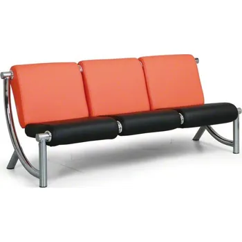 Sedací souprava B2B Partner Kožená sedací souprava JAZZY II, třímístná, oranžová/černá