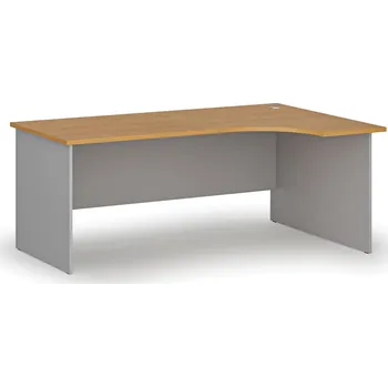 Psací stůl B2B Partner Rohový kancelářský psací stůl PRIMO GRAY, 180x120 cm, pravý, šedá/buk