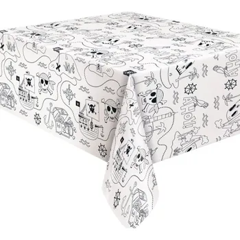 Jednorázový ubrus Unique UBRUS papírový k vybarvení Piráti 137x213cm