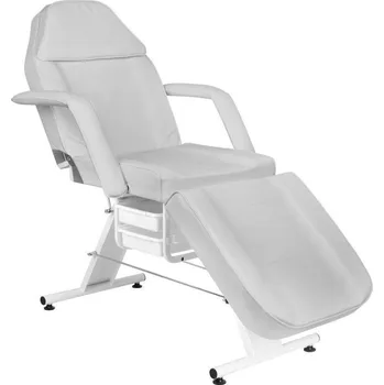 Pedikérské křeslo Kosmetické lehátko se zásuvkami Basic 202 - šedé