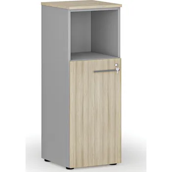 Policová skříň B2B Partner Kombinovaná kancelářská skříň PRIMO GRAY, 400 x 420 x 1087 mm, šedá/dub přírodní
