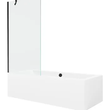 Vana Mexen Cube vana 180x80cm panel + zástěna 90 cm, průhledná, černá 550518080X9509000070