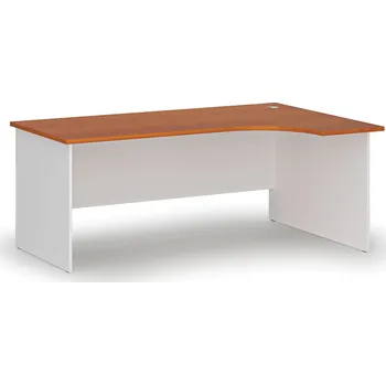 Psací stůl B2B Partner Rohový kancelářský psací stůl PRIMO WHITE, 180x120 cm, pravý, bílá/třešeň