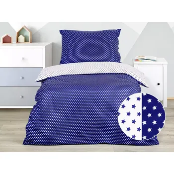 Povlečení Dětské bavlněné povlečení - tmavě modré hvězdičky 140x200+70x90
