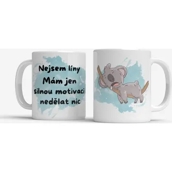 Hrnek Nejsem líný. Mám jen silnou motivaci nedělat nic - Červená