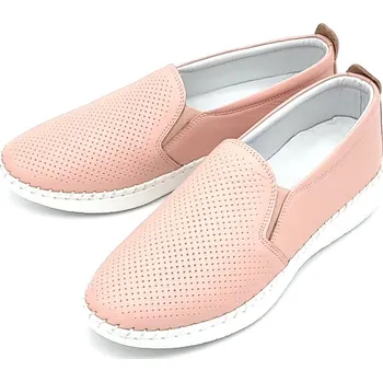 Dámské mokasíny Dámské kožené mokasíny L0437-66 Looke růžové Barva: světle růžová, Velikost: 40