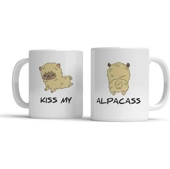 Hrnek Kiss My Alpacass - Žlutá