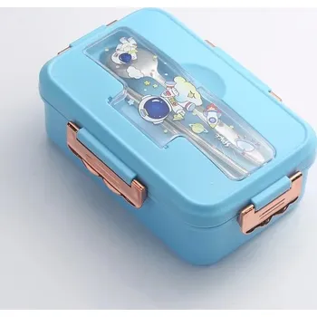 Jídlonosič Dětský obědový box s dinosaurem a termo úpravou | jídlonosič | krabička na jídlo - modrý