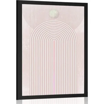 Plakát Dovido Plakát moderní růžová duha Mid-Century