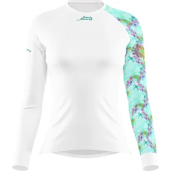 Dámské termoprádlo Dámské funkční triko s dlouhým rukávem DRAGONFLY bílá Bamboo Thermo - Azurová / S