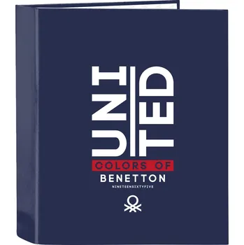 Set školních potřeb Kroužkový pořadač Benetton Varsity Námořnická modrá A4 (27 x 33 x 6 cm)