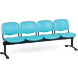 Antares Kožená lavice do čekáren VIVA, 4-sedák, tyrkysová