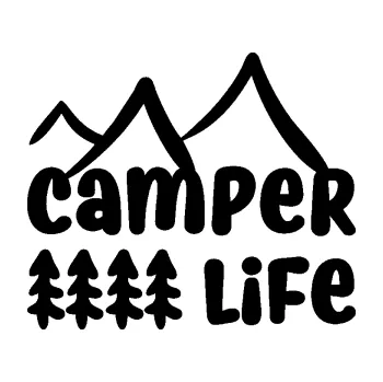 Samolepící dekorace SAMOLEPKA Camper life 001 horská turistika (01 - černá) NA AUTO, NÁLEPKA, FÓLIE, POLEP, TUNING, VLASTNÍ TEXT, TISK, AUTOSAMOLEPKY.cz, POLEPY, OBRÁZEK, LOGO, SAMOLEPKY