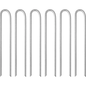 vidaXL Stanové kolíky 6 ks ve tvaru U 37 cm Ø 10 mm pozinkovaná ocel [4009347]