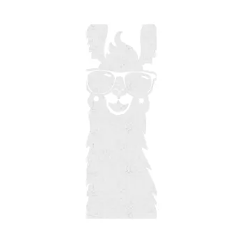 Samolepící dekorace SAMOLEPKA Lama 007 levá s brýlemi (84 - Ultra Metalic bílá) NA AUTO, NÁLEPKA, FÓLIE, POLEP, TUNING, VLASTNÍ TEXT, TISK, AUTOSAMOLEPKY.cz, POLEPY, OBRÁZEK, LOGO, SAMOLEPKY