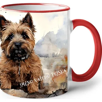 Keramický hrnek Kern teriér, Barva Červená, Velikost 330 ml, Canvas Keramický hrnek s barevným uchem Bezvatriko.cz 2587