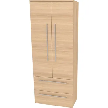 Kotel Mereo - CN699DSB1 - Bino, koupelnová skříňka vysoká 163 cm, dvojitá, Multidecor, Dub Sand Barbera