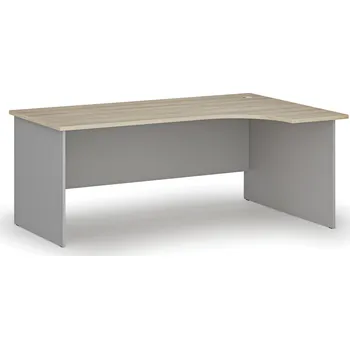 Psací stůl B2B Partner Rohový kancelářský psací stůl PRIMO GRAY, 180x120 cm, pravý, šedá/dub přírodní