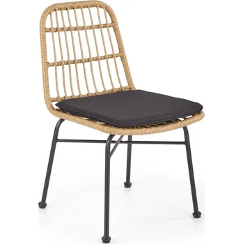 Zahradní židle DENIS — kov, umělý ratan, přírodní