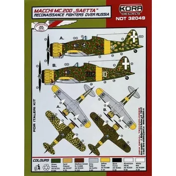 Plastikový model KORA Models 1/32 Decals MC.200 Saetta Recon.Fighters o. Russia