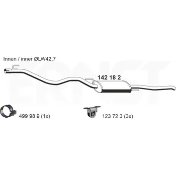 Výfukový systém Zadní tlumič výfuku ERNST 142120