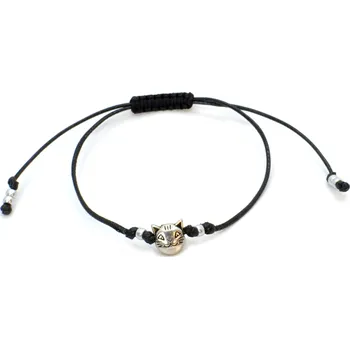 Náramek WUX Provázkový náramek malá kočička VELIKOST NÁRAMKU: Dámská...16cm, BARVA PROVÁZKU: Bílá, PRŮMĚR PROVÁZKU: Ø 1mm