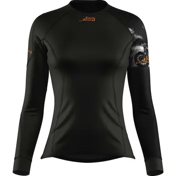 Dámské funkční triko s dlouhým rukávem RIDER LADY černá Bamboo Heavy - Černá / XXL