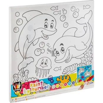 Malování na plátno 30x30cm Delfíni 150040 2, Grafix