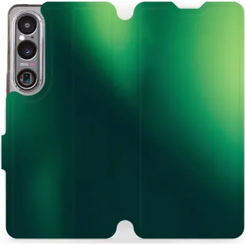 Pouzdro na mobilní telefon Flipové pouzdro Mobiwear - Sony Xperia 1 VI - VP61S Zelený odstín (Knížkové flip pouzdro, obal, kryt na mobil Sony Xperia 1 VI - VP61S Zelený odstín, materiál Umělá kůže + TPU - ochrana 360°, stojánek, silikonová vanička, magnetické zavírání)
