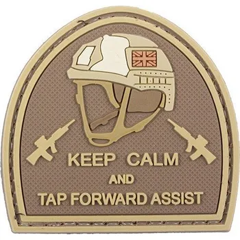 Nášivka 3D nášivka Keep Calm And Tap Forvard Assist - TAN, GFC