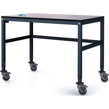 Dílenský stůl Alfa 3 Antistatický dílenský ESD stůl na kolečkách, 1200x800x745-825 mm, nastavitelné podnoží