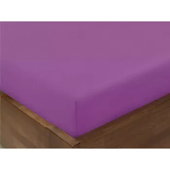Prostěradlo Bavlněné napínací prostěradlo - fialové 90x200