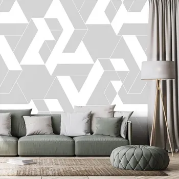 Tapeta Dovido Samolepící tapeta šedo-bílá skládačka vzorů