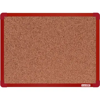 Kancelářský nábytek boardOK Korková nástěnka boardOK v hliníkovém rámu, 600 x 450 mm, červený rám