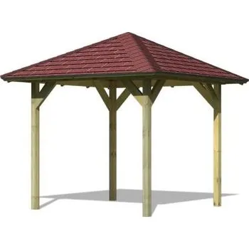 Zahradní altán zahradní altán KARIBU LILLEHAMMER 1 68817 vč. červeného střešního šindele