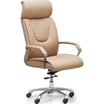 Kožené kancelářské křeslo LUX, pravá kůže, béžová
