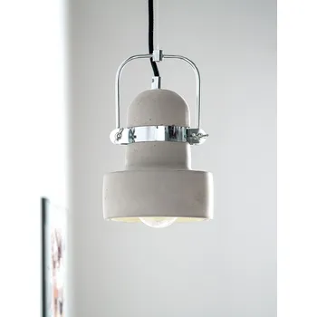 Závěsná lampa šedý beton a kovové stínidlo v průmyslovém stylu ve tvaru zvonu Beliani