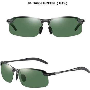 Luxusní polarizované sluneční brýle UV400 s kovovým rámem - 04 Tmavě zelená