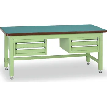 Dílenský stůl Profesionální dílenský stůl GL, 2x2 zásuvky, deska MDF + PVC, 2100x750 mm