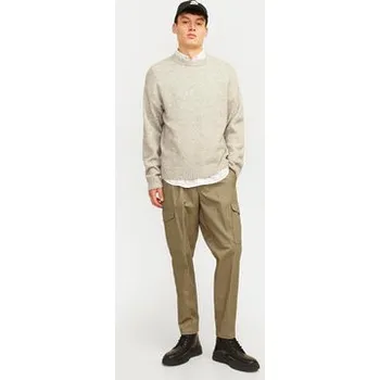 Pánská móda Jack & Jones Kalhoty z materiálu Bill 12247358 Hnědá Tapered Fit 34_34