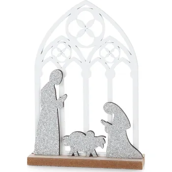 Vánoční ozdoba SADA 6KS VÁNOČNÍ DEKORACE FAMILY 13X18 CM BÍLÁ