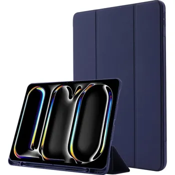 Pouzdro na tablet VSECHNONAMOBIL 76510 LEATHER Zaklápěcí kryt pro Apple iPad Pro 13 2024 / M5 2025 tmavomodrý