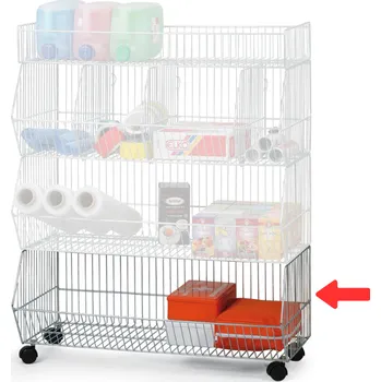 Úložný box Corping Drátěný stohovací koš s kolečky 900 x 430 x 310 mm