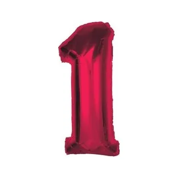 Balónek Balon foliowy cyfra 1 czerwona Smart 92cm